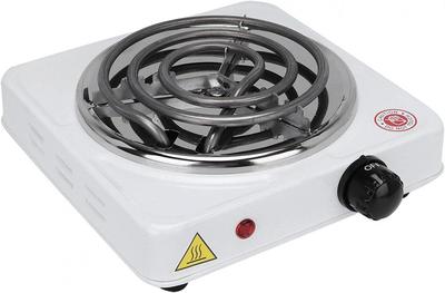 Electric Stove 1000W Stainless Steel White Compact