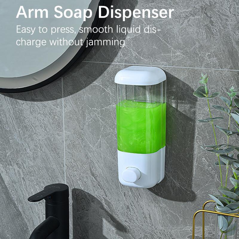 Manual Liquid Soap Dispenser Wall-Mounted Hanging Container for Kitchen and Bathroom for Hand Soap and Lotion Easy to Install Large Capacity