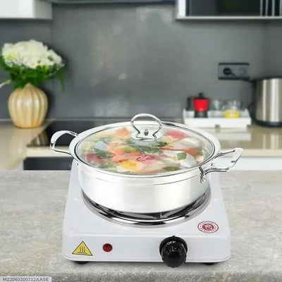Electric Stove 1000W Stainless Steel White Compact