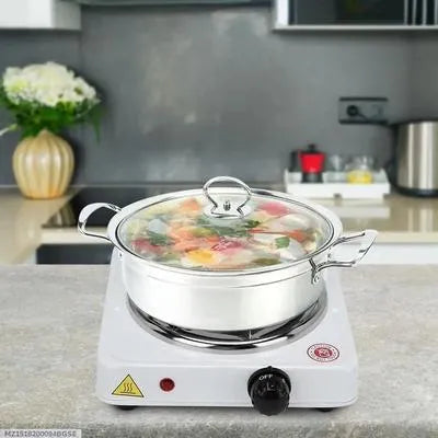 Electric Stove 1000W Stainless Steel White Compact
