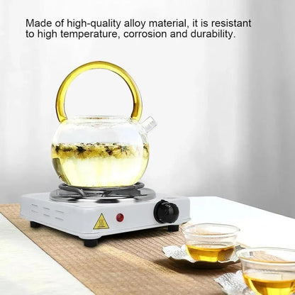 Electric Stove 1000W Stainless Steel White Compact
